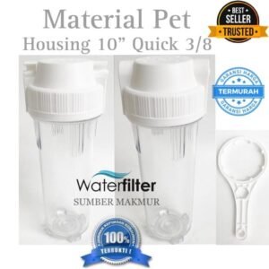 Housing Filter Pet 10 Inch Taiwan Clear Drat Kuningan 3/8 Inch