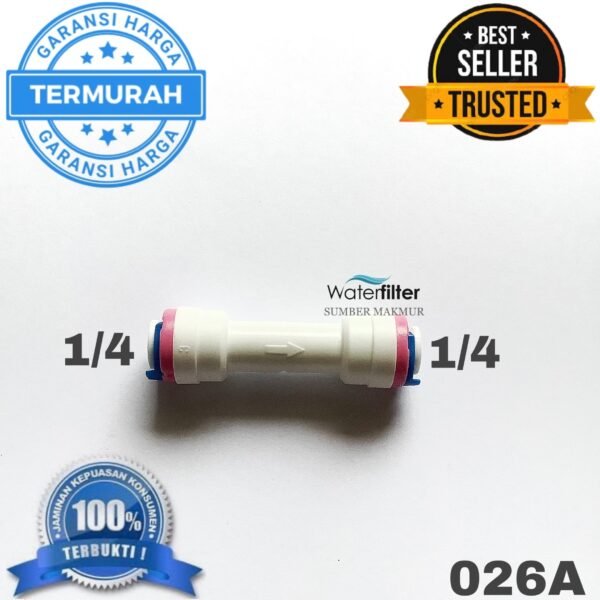 Fitting Ro Check Valve Selang 1/4 - Selang 1/4