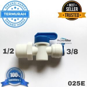 Konektor Ro Stop Kran / Ball Valve Drat Luar 1/2 Selang 3/8